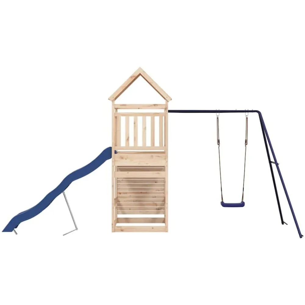 vidaXL Estructuras Para Juegos Al Aire Libre-Parque infantil de exterior madera maciza de pino
