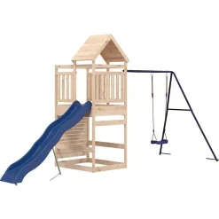 vidaXL Estructuras Para Juegos Al Aire Libre-Parque infantil de exterior madera maciza de pino