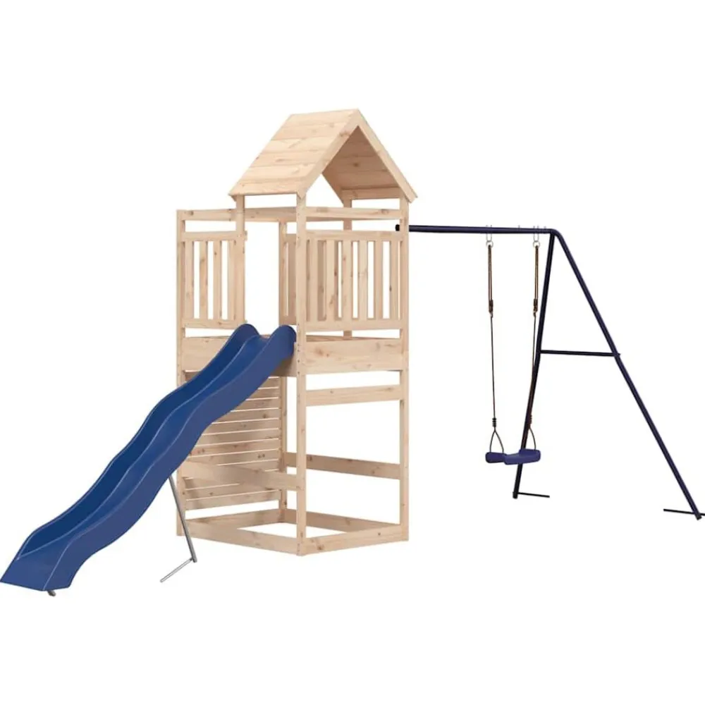 vidaXL Estructuras Para Juegos Al Aire Libre-Parque infantil de exterior madera maciza de pino