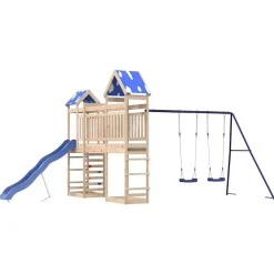 vidaXL Estructuras Para Juegos Al Aire Libre-Parque infantil de exterior de madera maciza de pino