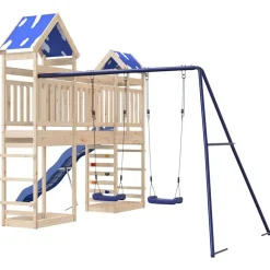 vidaXL Estructuras Para Juegos Al Aire Libre-Parque infantil de exterior de madera maciza de pino