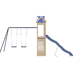 vidaXL Estructuras Para Juegos Al Aire Libre-Parque infantil de exterior de madera maciza de pino