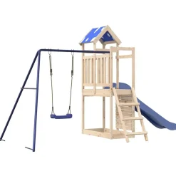 vidaXL Estructuras Para Juegos Al Aire Libre-Parque infantil de exterior de madera maciza de pino