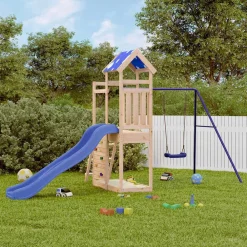 vidaXL Estructuras Para Juegos Al Aire Libre-Parque infantil de exterior de madera maciza de pino