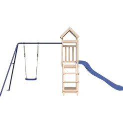 vidaXL Estructuras Para Juegos Al Aire Libre-Parque infantil de exterior de madera maciza de pino