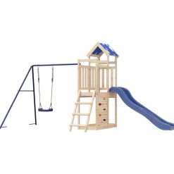 vidaXL Estructuras Para Juegos Al Aire Libre-Parque infantil de exterior de madera maciza de pino