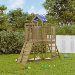 vidaXL Estructuras Para Juegos Al Aire Libre-Parque infantil de exterior madera de pino impregnada