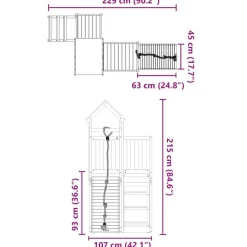 vidaXL Estructuras Para Juegos Al Aire Libre-Parque infantil de exterior madera de pino impregnada