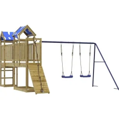 vidaXL Estructuras Para Juegos Al Aire Libre-Parque infantil de exterior madera de pino impregnada