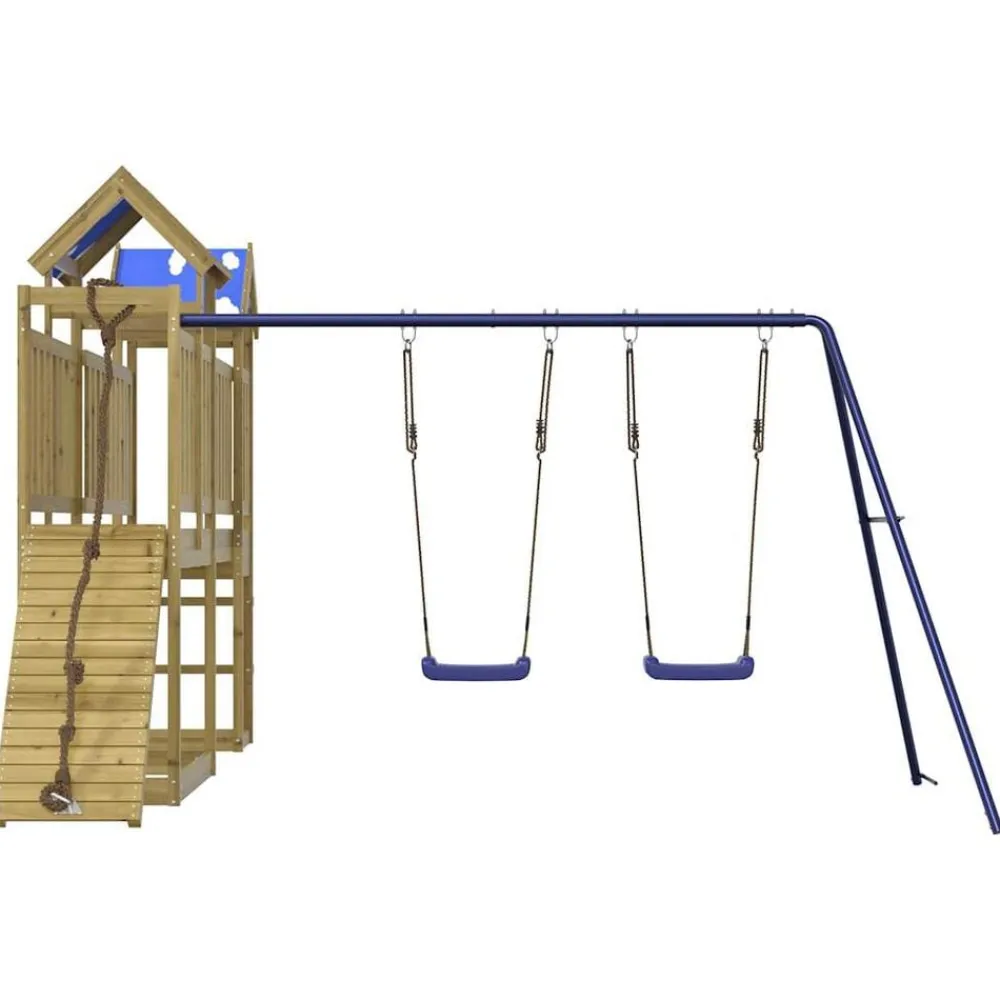 vidaXL Estructuras Para Juegos Al Aire Libre-Parque infantil de exterior madera de pino impregnada