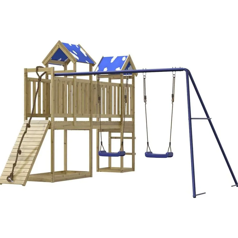 vidaXL Estructuras Para Juegos Al Aire Libre-Parque infantil de exterior madera de pino impregnada