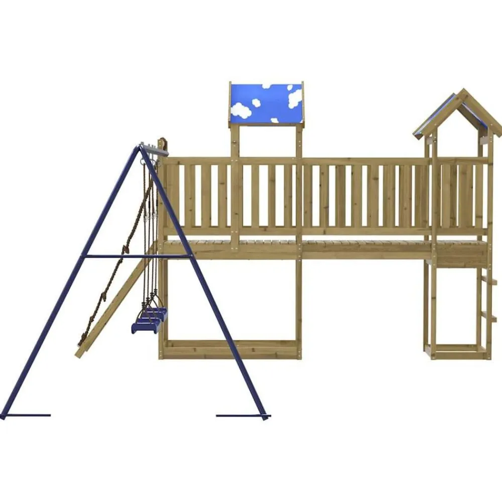 vidaXL Estructuras Para Juegos Al Aire Libre-Parque infantil de exterior madera de pino impregnada