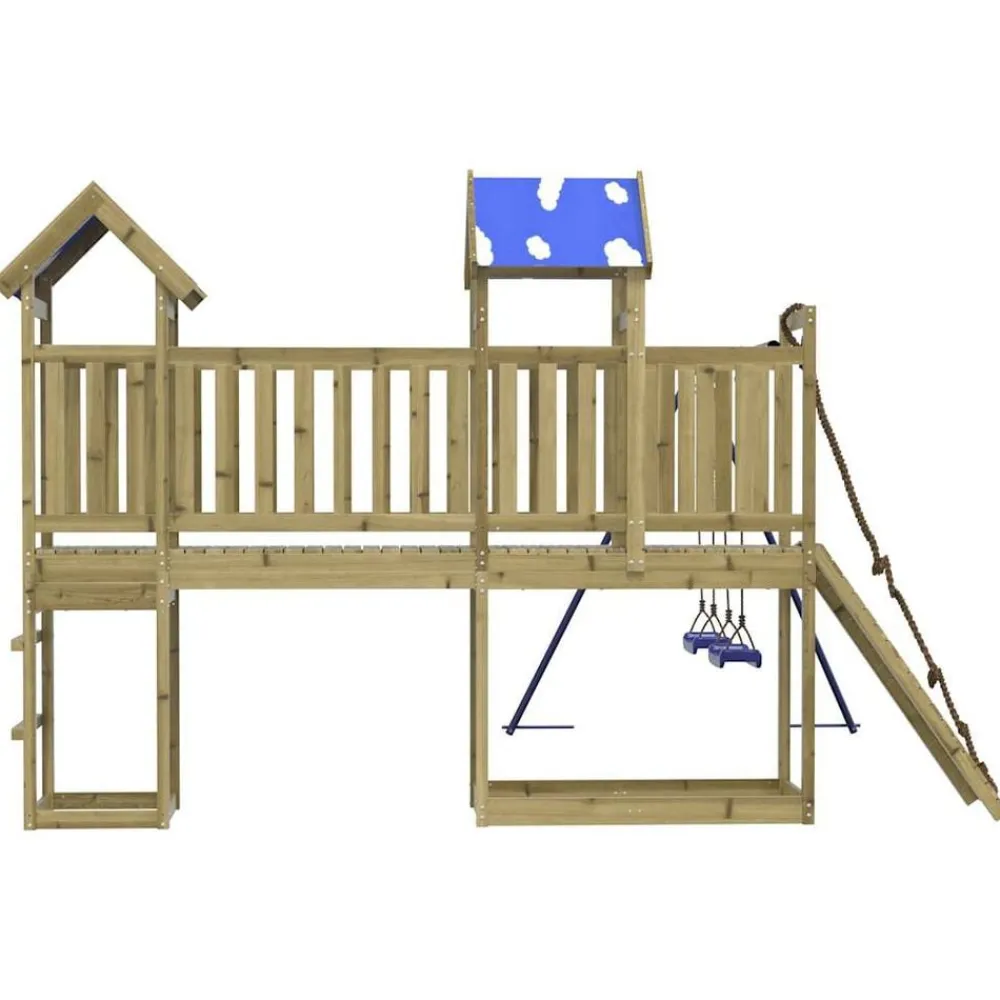 vidaXL Estructuras Para Juegos Al Aire Libre-Parque infantil de exterior madera de pino impregnada