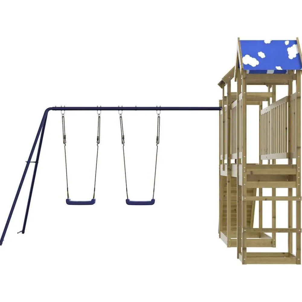 vidaXL Estructuras Para Juegos Al Aire Libre-Parque infantil de exterior madera de pino impregnada