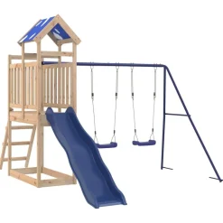 vidaXL Parque infantil de exterior de madera maciza de pino Best