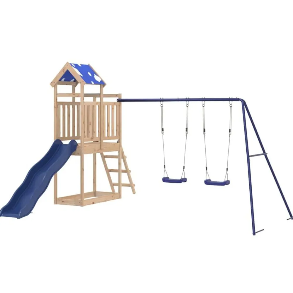 vidaXL Parque infantil de exterior de madera maciza de pino Best