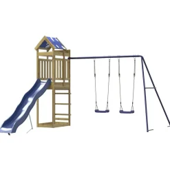 vidaXL Estructuras Para Juegos Al Aire Libre-Parque infantil de exterior madera de pino impregnada
