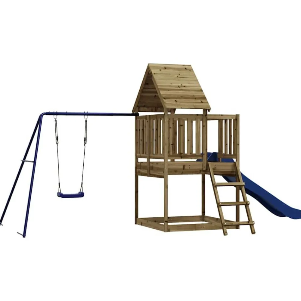 vidaXL Estructuras Para Juegos Al Aire Libre-Parque infantil de exterior madera de pino impregnada