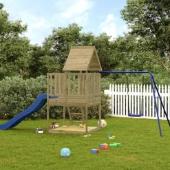 vidaXL Estructuras Para Juegos Al Aire Libre-Parque infantil de exterior madera de pino impregnada