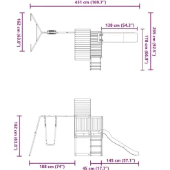 vidaXL Estructuras Para Juegos Al Aire Libre-Parque infantil de exterior madera de pino impregnada