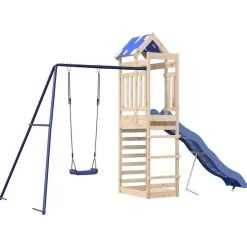 vidaXL Estructuras Para Juegos Al Aire Libre-Parque infantil de exterior de madera maciza de pino