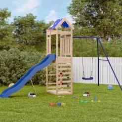 vidaXL Estructuras Para Juegos Al Aire Libre-Parque infantil de exterior de madera maciza de pino