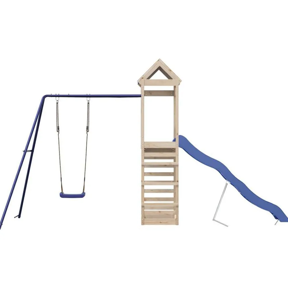 vidaXL Estructuras Para Juegos Al Aire Libre-Parque infantil de exterior de madera maciza de pino