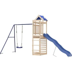 vidaXL Estructuras Para Juegos Al Aire Libre-Parque infantil de exterior de madera maciza de pino