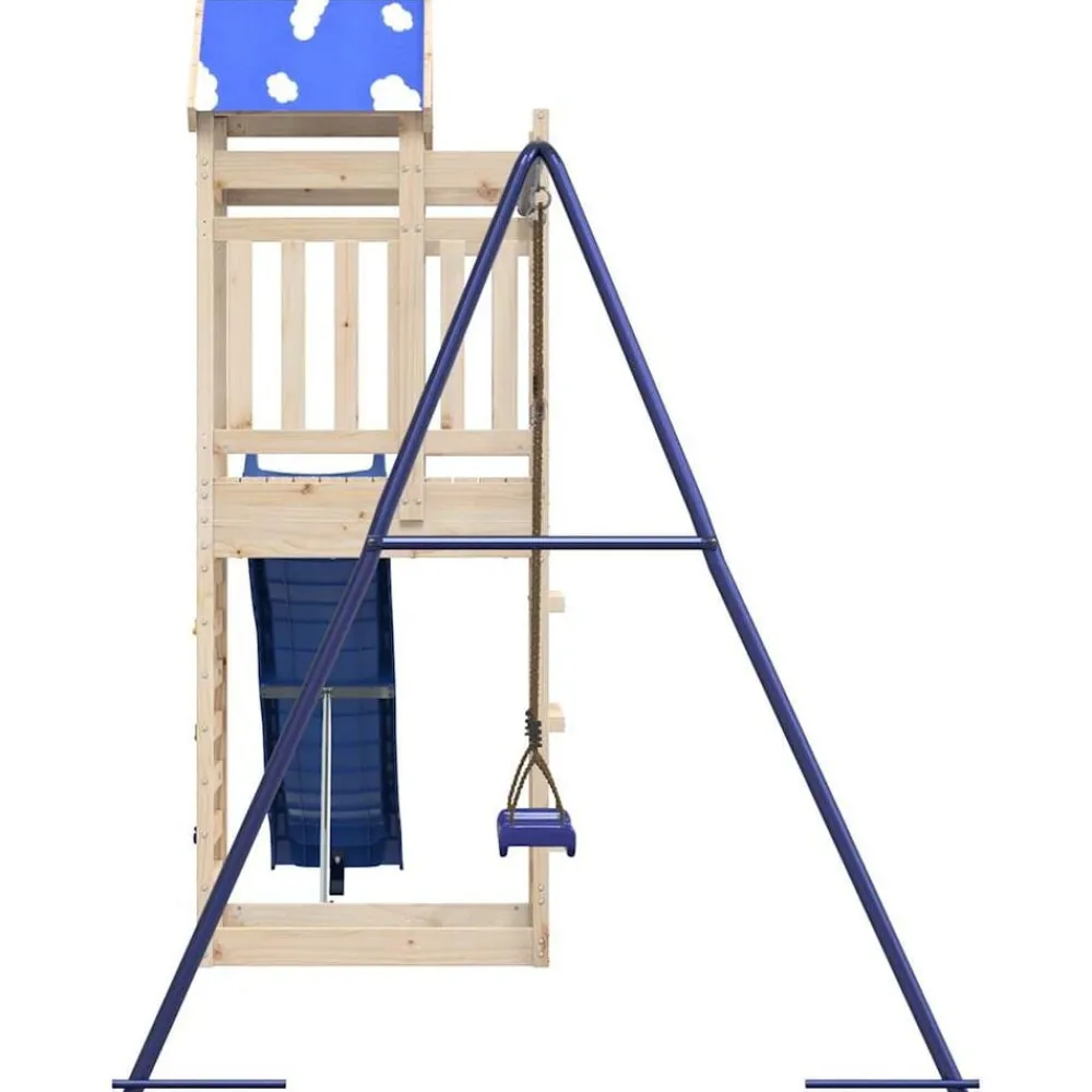 vidaXL Estructuras Para Juegos Al Aire Libre-Parque infantil de exterior de madera maciza de pino