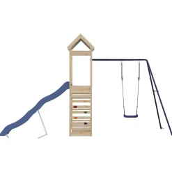 vidaXL Estructuras Para Juegos Al Aire Libre-Parque infantil de exterior de madera maciza de pino