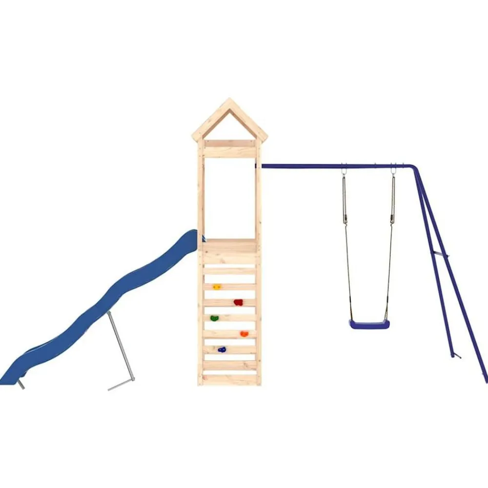 vidaXL Parque infantil de exterior madera maciza de pino New