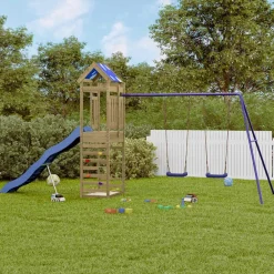 vidaXL Parque infantil de exterior madera de pino impregnada New