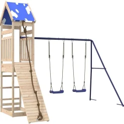 vidaXL Estructuras Para Juegos Al Aire Libre-Parque infantil de exterior de madera maciza de pino