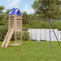 vidaXL Estructuras Para Juegos Al Aire Libre-Parque infantil de exterior de madera maciza de pino