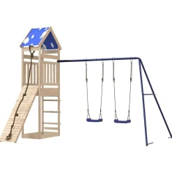 vidaXL Estructuras Para Juegos Al Aire Libre-Parque infantil de exterior de madera maciza de pino
