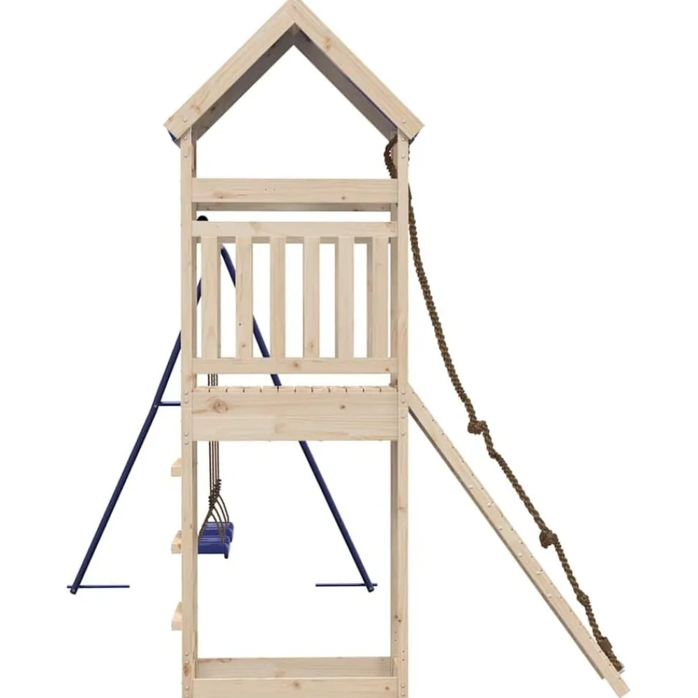 vidaXL Estructuras Para Juegos Al Aire Libre-Parque infantil de exterior de madera maciza de pino