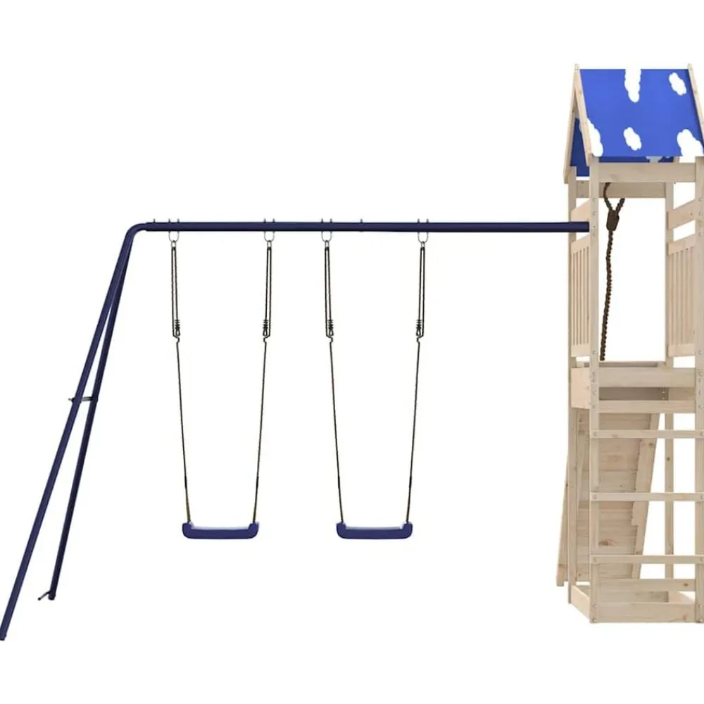 vidaXL Estructuras Para Juegos Al Aire Libre-Parque infantil de exterior de madera maciza de pino