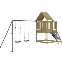 vidaXL Estructuras Para Juegos Al Aire Libre-Parque infantil de exterior madera de pino impregnada