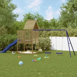 vidaXL Estructuras Para Juegos Al Aire Libre-Parque infantil de exterior madera de pino impregnada