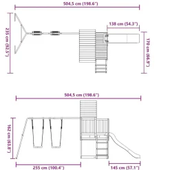vidaXL Estructuras Para Juegos Al Aire Libre-Parque infantil de exterior madera de pino impregnada