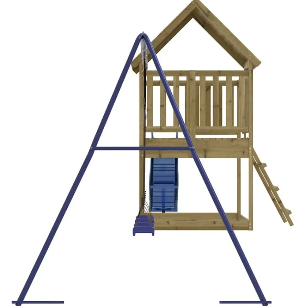 vidaXL Estructuras Para Juegos Al Aire Libre-Parque infantil de exterior madera de pino impregnada
