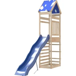 vidaXL Parque infantil de exterior de madera maciza de pino New
