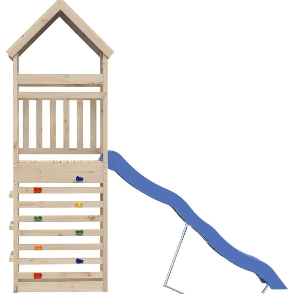 vidaXL Parque infantil de exterior de madera maciza de pino New