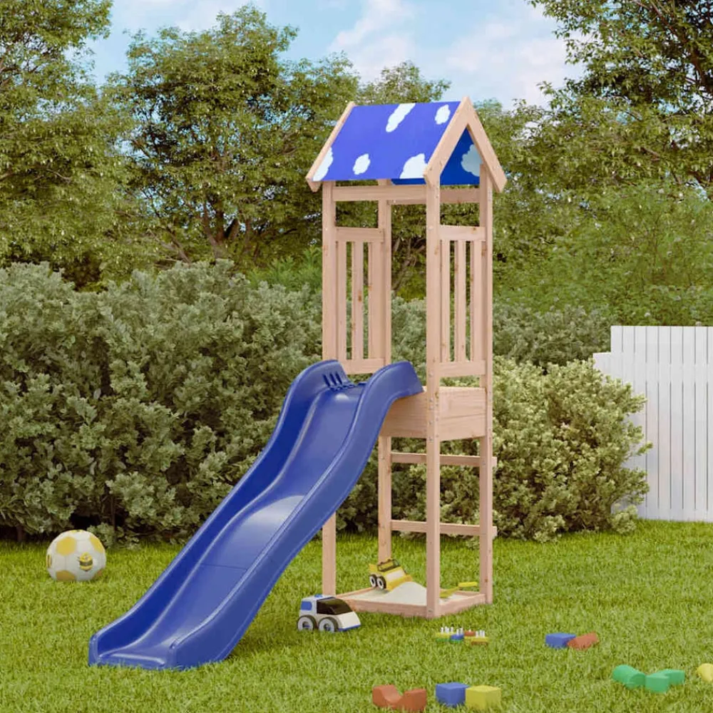 vidaXL Parque infantil de exterior de madera maciza de pino Outlet