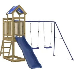 vidaXL Estructuras Para Juegos Al Aire Libre-Parque infantil de exterior madera de pino impregnada