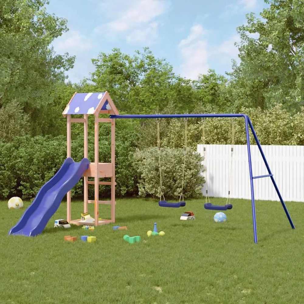 vidaXL Parque infantil de exterior madera maciza de abeto Douglas Discount