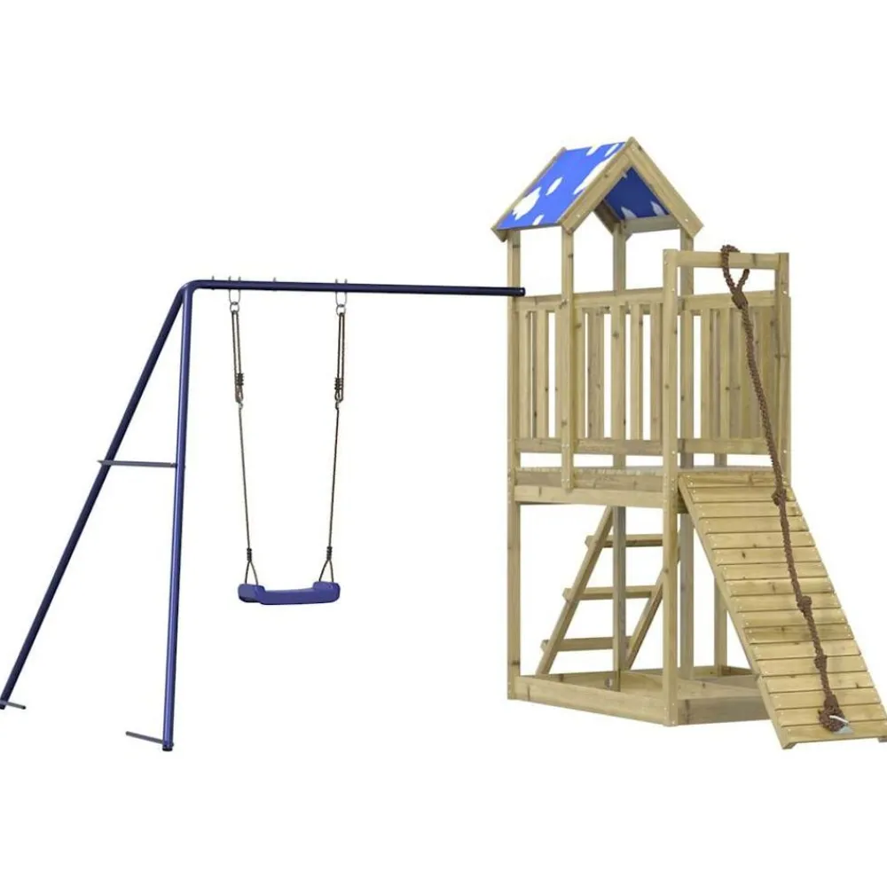 vidaXL Estructuras Para Juegos Al Aire Libre-Parque infantil de exterior madera de pino impregnada