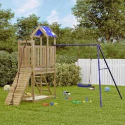 vidaXL Estructuras Para Juegos Al Aire Libre-Parque infantil de exterior madera de pino impregnada