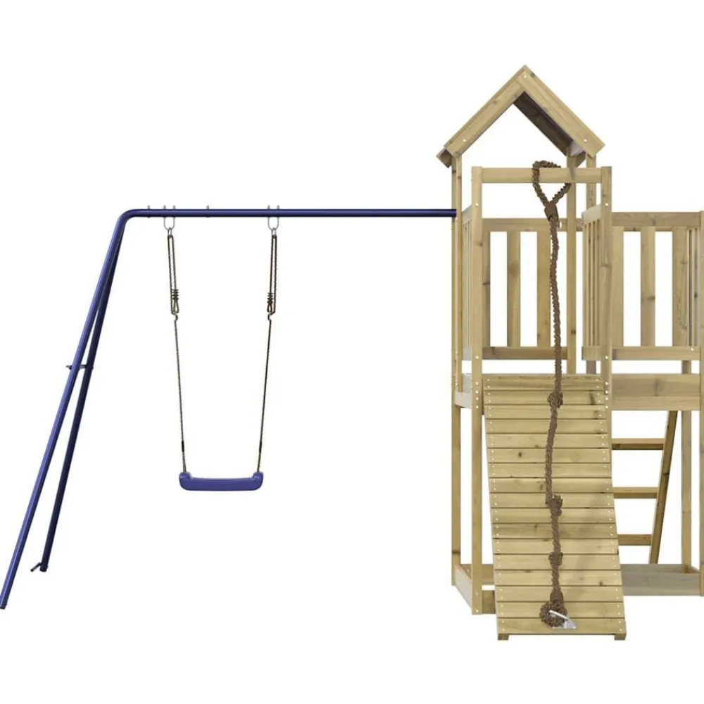 vidaXL Estructuras Para Juegos Al Aire Libre-Parque infantil de exterior madera de pino impregnada