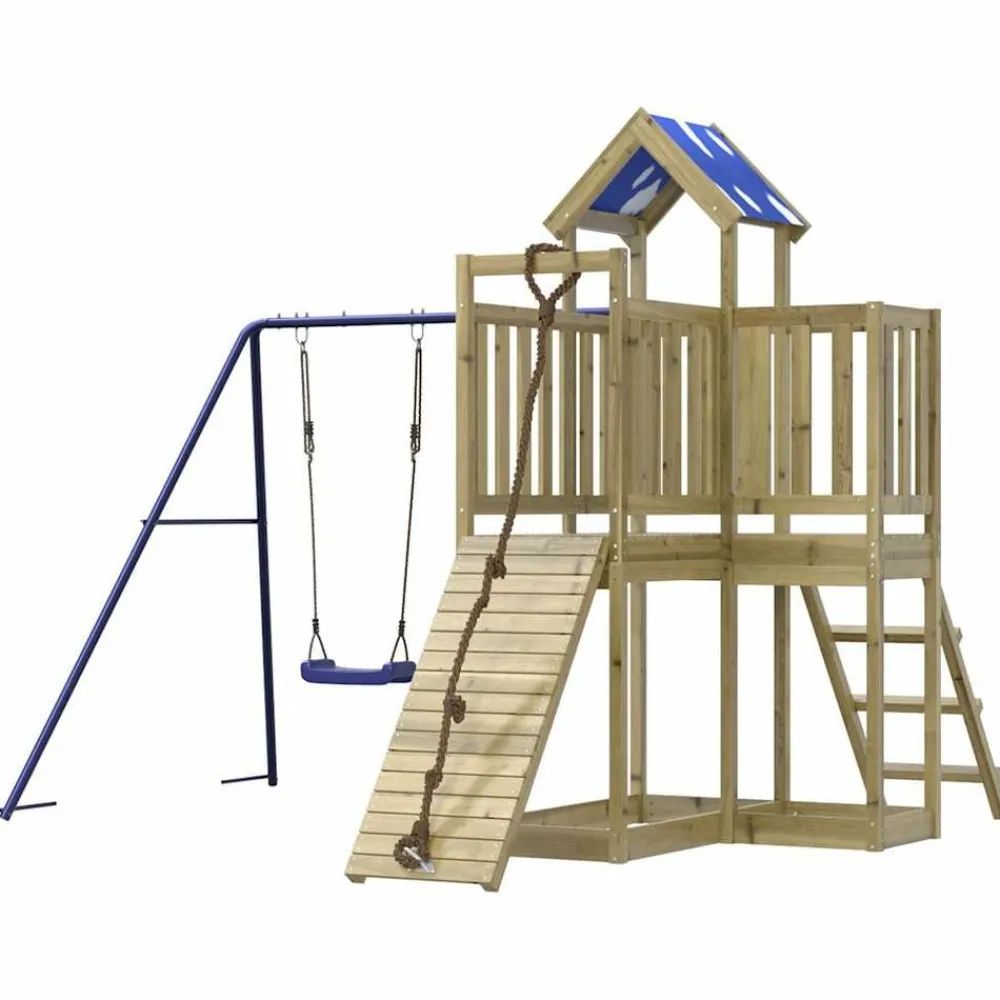 vidaXL Estructuras Para Juegos Al Aire Libre-Parque infantil de exterior madera de pino impregnada